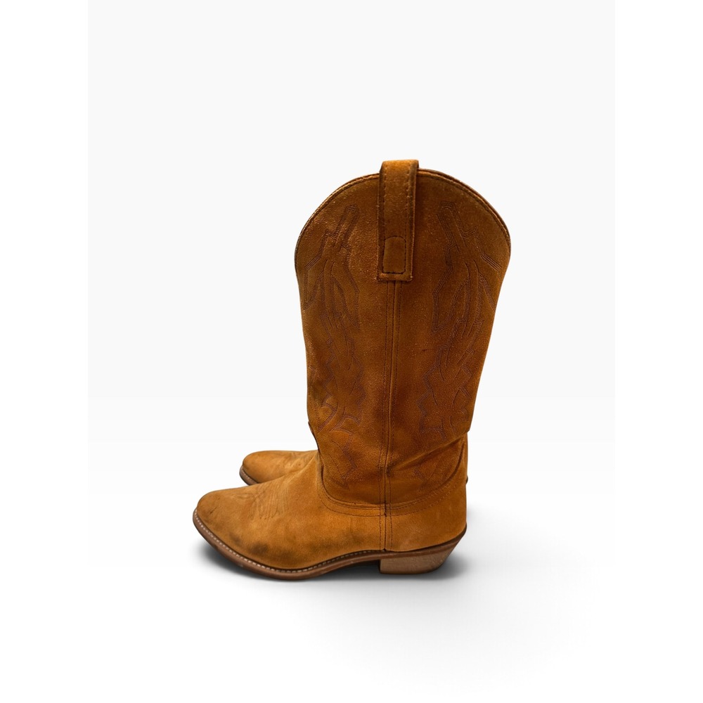 Laredo Mens 68216 Tan Suede Leather Western Cowboy Boots Size 10.5 EW